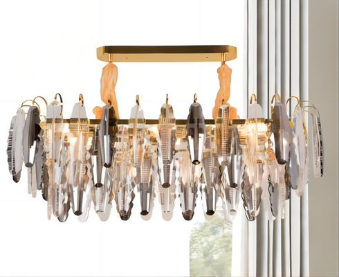 Crystal Smoke Grey Pendant Light su misura inossidabile per il club senior