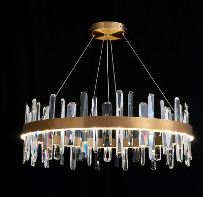 Piatto del soffitto del metallo di Crystal Ceiling Light Fixture With del candeliere di forma rotonda