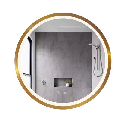 Luce di alluminio dorata elegante 600*600mm fissati al muro dello specchio del bagno della struttura LED