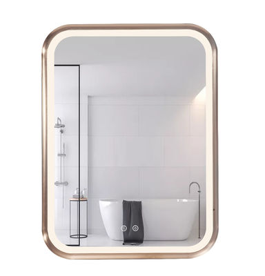 Funzione di temperatura di tempo leggero dello specchio del bagno del quadrato LED