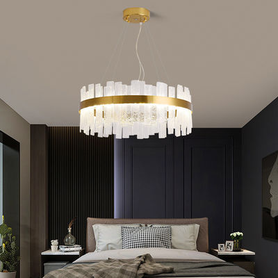 Vetro a controllo remoto candelabri di cristallo moderni finitura cromata lucidata