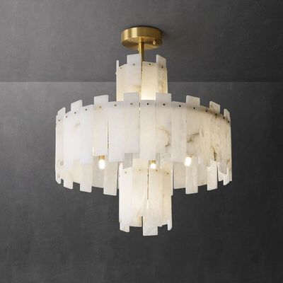 Luci di ferro Scagliola High End Pendenti con ombrello di marmo