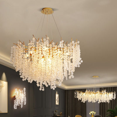 Moderni candelabri commerciali illuminanti lampada di cristallo di vetro a sospensione interna