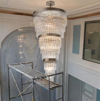 Nordic Purple Crystal Chandelier Illuminazione Per Scala Hotel Custom Wedding Grande Lobby