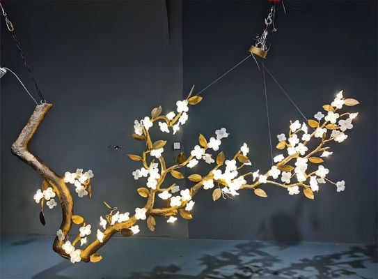 Tutto di rame luce lusso candelabro di fiori per l'hotel lobby decorativo