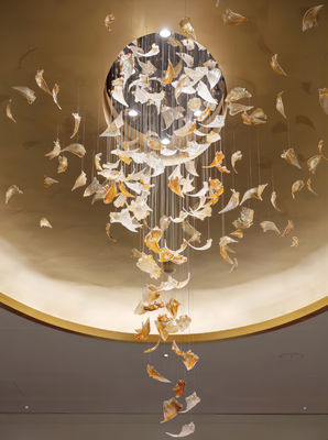 Villa Duplex Scala Soggiorno Creativo Candelabro Custom Vetro Petal Pendente Art Lampada