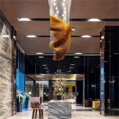 Hotel a forma di onda Lobby Banchetto Sala espositiva Candele Art Lampada di ingegneria personalizzata