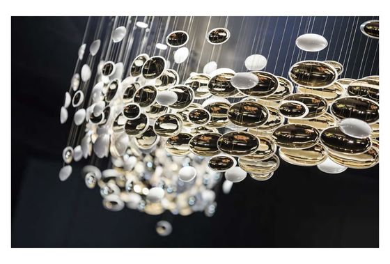 Customized Hotel Lobby Ovale Art lampadario di vetro Extra grandi lampadari