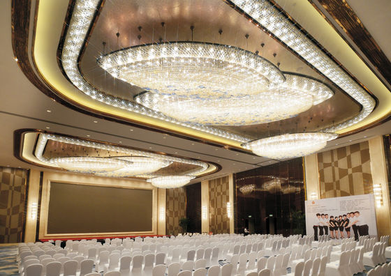 Customized Large Foyer Chandelier K9 Cristalli Pendente Illuminazione Fixture Stile barca
