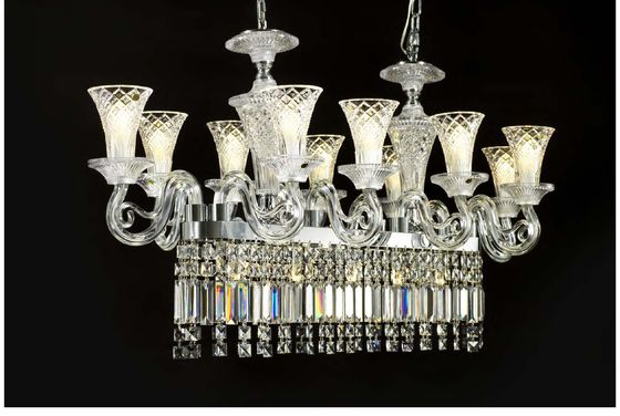 Luce di lusso di cristallo classico europeo lampadario soffitto montato lampada di cristallo