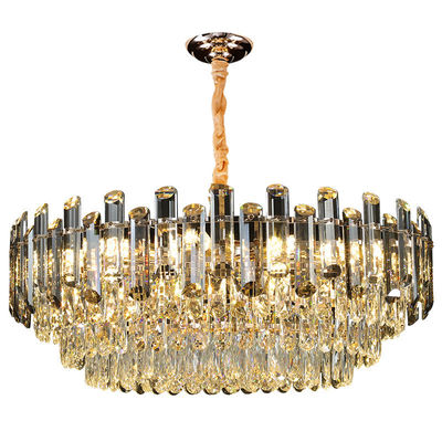 S Gold Smoke Grey K9 Crystal Chandelier Baking Vernice lucidante