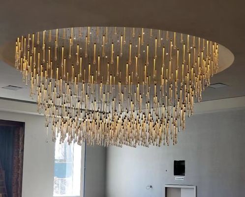 Specchio elettroplato American Water Drop Crystal Chandelier per soffitti alti