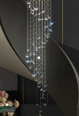 Stile artistico lampadario a farfalla di cristallo soffitti alti lampadari