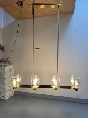 Euro Style 42in Gold Kitchen Island Chandelier Moderno trasparente in vetro