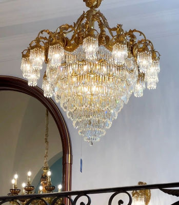 Moderno candelabro di cristallo per soffitti alti Europa e America