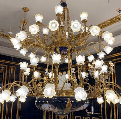 Eleganza europea grande 2 piani Foyer lampadario grandi apparecchi di illuminazione Musei edifici storici