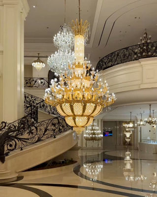 ODM OEM Gold Luxury Large Modern Entry Chandeliers per edifici commerciali di fascia alta