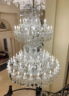 Grandi candelabri trasparenti realistici per foyer a due piani Europa e America