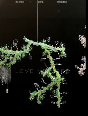 Unici candelabri di fiori di cristallo verde luce per il luogo fantastico