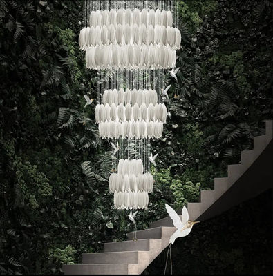 Nuovo design Decorazione soffitto alto Luoghi di lusso lampadari Modellazione Villa Scala Ceramica Fiore Pendente Luce