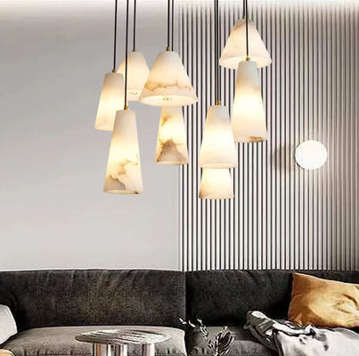 Lampada di alabastro naturale spagnola Lampada di marmo di design moderno e minimalista Lampada di appendiabiti villa soggiorno camera da letto