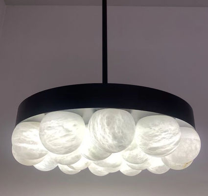 casa di lusso alabastro spagnolo candelabro salotto ottone rotondo palla di marmo sala da pranzo camera da letto illuminazione