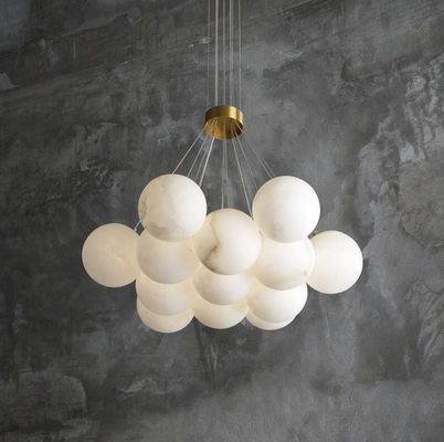 Scale a sfera di alabastro rotondo su misura lampadario decorativo lampadario a led in marmo naturale