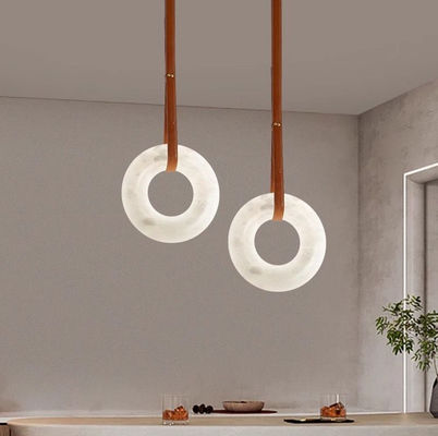 Lampadario in alabastro con pendente ad anello Halo, moderno, semplice, per interni, commerciali, per la casa
