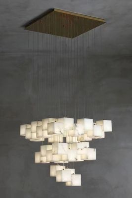 Lustro di lusso di alabastro in stile moderno Villa soffitto alto Hotel Lobby Scala a spirale Lustro