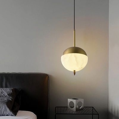 Luce di lusso di marmo nordico Pendente Casa Decorazione Villa Soggiorno Cameriere Sferico Camera Da Letto Caffe' Lampada Di Alabastro