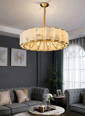 Moderno luxo candelabro casa soggiorno camera da letto marmo naturale nero oro doppio colore rame di rame alabastro pendente