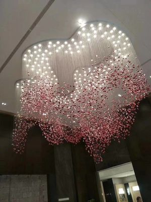 Luce pendente appesa a misura Grande progetto Hotel Lobby Hall Villa Luce lampadario in vetro moderno