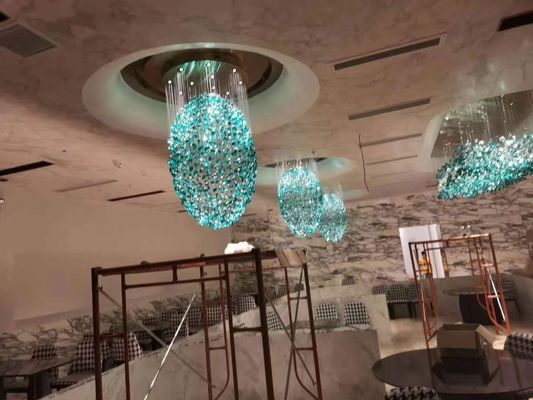 Hotel Cristallo candelabro Bar Salotto Grande Ingegneria Luce Verde Trasparente Lampada Di Vetro Di Pietra Lampada Personalizzata