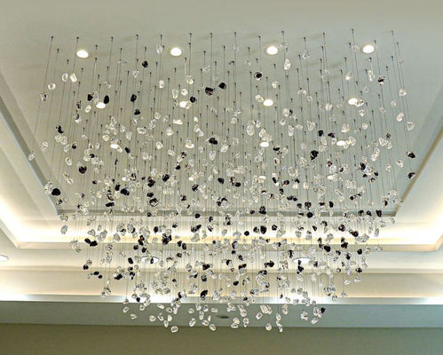 Stile nordico Moderno Decorazione interna Luce Villa Centro commerciale Scala Arte artigianale Candelabro di vetro Personalizzare