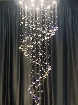 Luxury Artistic Butterfly Glass Ceiling Light Chandeliers Per Hotel Villa Ristorante Decorazione Nuziale