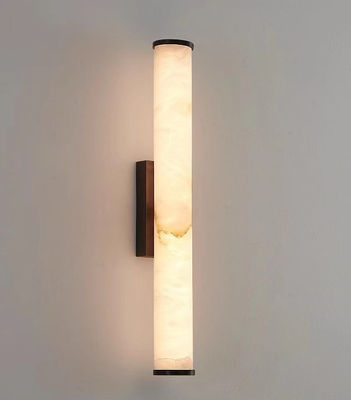Lampada da parete in marmo di rame di alabastro spagnolo di lunghezza lineare per decorazioni di lusso per la casa Lampada da parete per salotto hotel