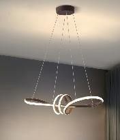 Nuovo design nordico Lampada a colori per ciondolo Ristorante Lampada a collante sospesa Arte moderna Disegno contorto Creativo Onda lampadario a LED