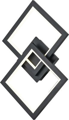 Semplice quadrato geometrico corpo di luce nera in alluminio 20W 3000K interruttore di controllo lampada da parete soffitto luce