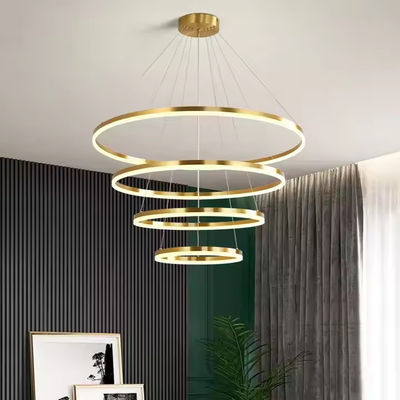 Quattro anelli appesi per la decorazione della casa candelabro a led anello acrilico di lusso anello soffitto candelabro