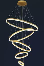 Cinque anelli appesi per la decorazione della casa candelabro a led anello acrilico di lusso anello soffitto candelabro