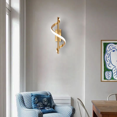 Lampada da parete a LED moderna 10W Bianco fresco 4000K Oro in alluminio Lampada da parete interna per corridoio della camera da letto