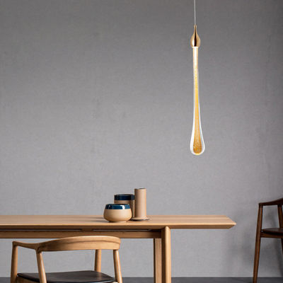 Raindrop Gold Single Head Piccolo candelabro lussuoso di vetro di rame Led Lampada pendente Nordica semplice lampada a coda