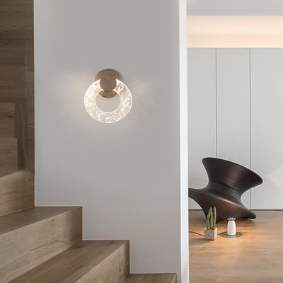 3000K Lampada da letto da camera da letto Nordica Moderna Semplice Luce Luxury Living Room Parete Minimalista Lampada da parete a cristallo di bolla