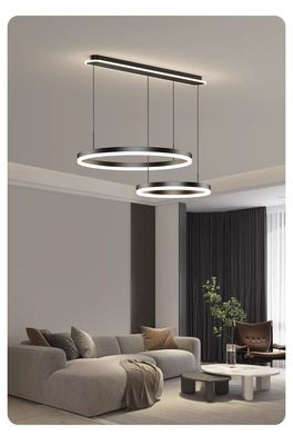 Lampade per la sala da pranzo moderne e semplici Tre cerchi Lampade per la camera da letto incorporate Lampade e lanterne luminose di fondo Lampade e lanterne lunghe