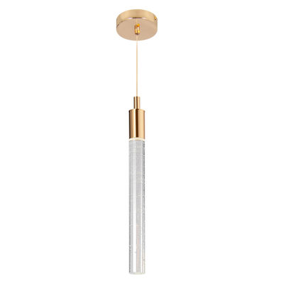 Stile di lusso minimalista Ombra cilindrica sola appesa a fianco del letto Luce goccia di cristallo Pendente Luce moderna