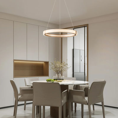 Circolare moderno candelabro nordico sospeso sabbia di cristallo di ferro acrilico 3CCT luci a LED dimmabili per la decorazione domestica