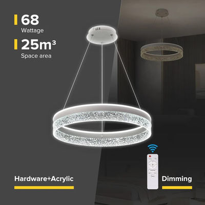 Disegno minimalista Sala da soggiorno interna Cerchio Sala da pranzo Candelabro acrilico Anello a LED oro Lancetta