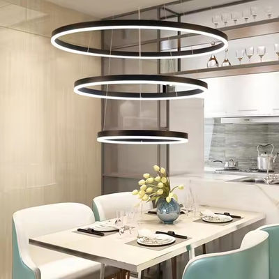 Moderno 3 Anello Disegno Appeso Anello Decorativo Acrilico LED lampadario Oro Luce Hotel Lobby Soggiorno Lunga Scalinata