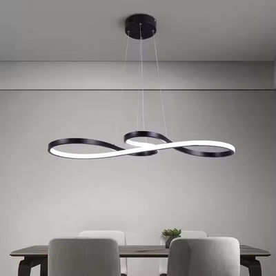 Appartamento Isola di cucina Mininalista 50W Twist Pendente Luce lampadario nero Luminaire Lustr Torsione Pendente Luce