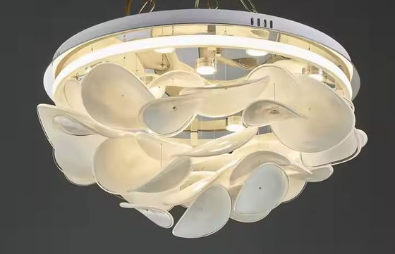 Nordic Simple Light French Living Room Bedroom Ceiling Light Cream Moderna Personalità Creativa Lotus Leaf Designer Camera di Luce